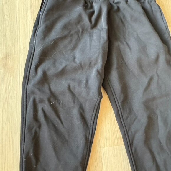 SUPESU Cubby Zip Up Hoodie Sweatpants Set Cropped & Reversible FUZZY HOOD Black - Picture 2 of 7